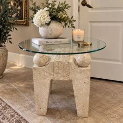 Postmodern Stone & Glass Table