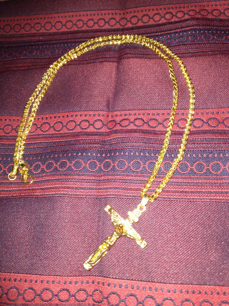 Gold Chain And Cross 
