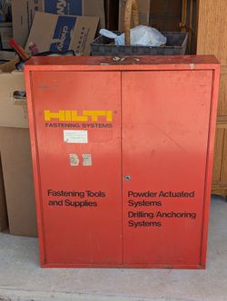 HILTI Vintage Hilti Metal Wall Mount Cabinet Garage Shop