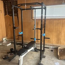 Squat Rack And Bench Press For Weights (no Weights Or Barbell)