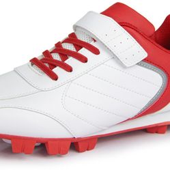 Size 5 Boys Cleats White & Red