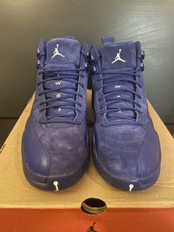 Jordan 12 Retro Blue Suede Sz 12 Premium Rare Limited Stock LS