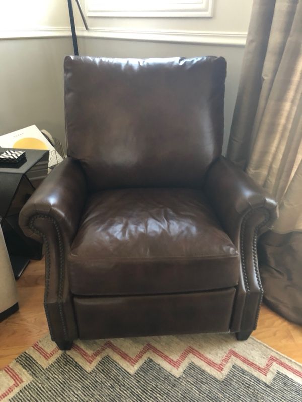 Pottery barn james leather recliner new arrivals