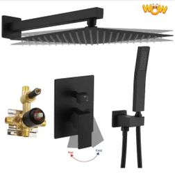 BWE
1-Handle 2-Spray Patterns Shower Faucet 2.5 GPM with Adjustable Flow Rate in Matte Black