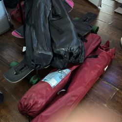 all in 7chair and 2 skate board