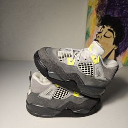 Size 8c - Kids Neon Jordan 4's - $50