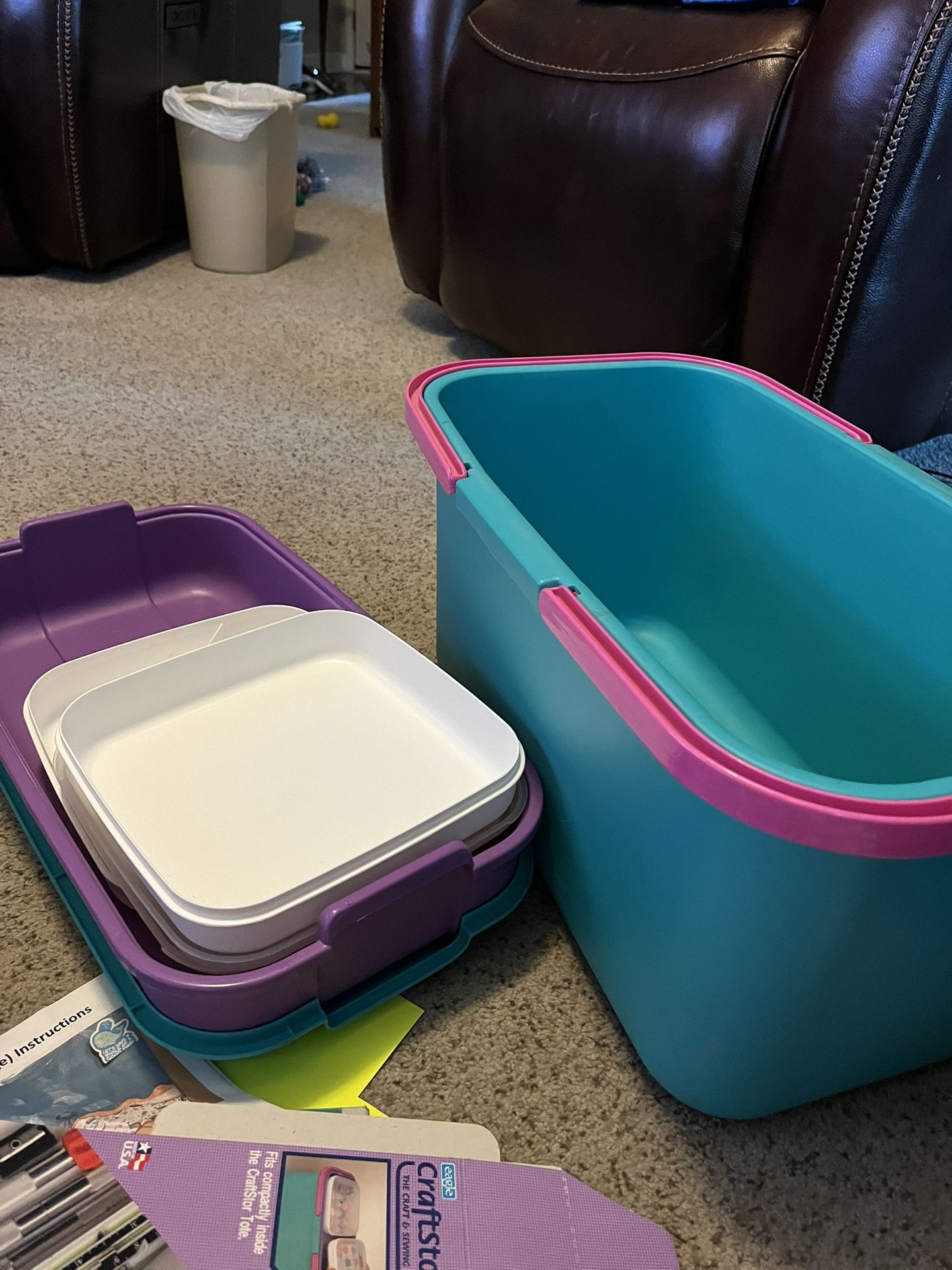 Sewing Or Craft Tote With Four Storage Containers