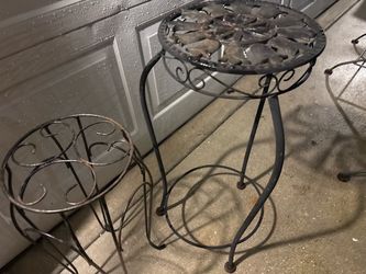 Set of 2 Wrought Iron Plant Stands