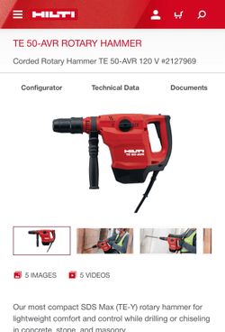 Hilti TE 50-AVR Corded Rotary Hammer