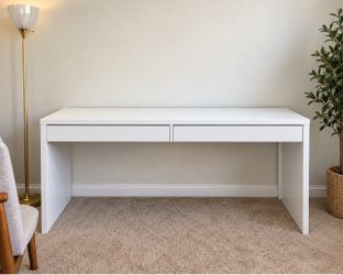White Desk with Two Drawers