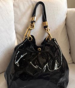 Authentic Jimmy Choo Black Patent Leather Lohla Jayne Tote