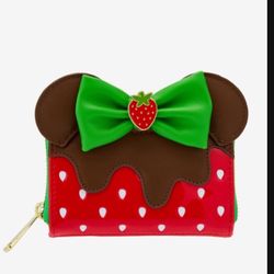 DISNEY Loungefly Strawberry 🍓 Chocolate  NWT WALLET (Price Is Firm) Mini Backpack & Headband In Profile NWT