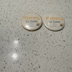 Mommy to Bee Baby Shower Pins Set of 2