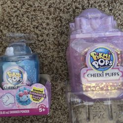 A Bundle of 2 Pikmi Pops scented shimmer puff plush toy- New!