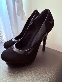 Black high heel shoes
