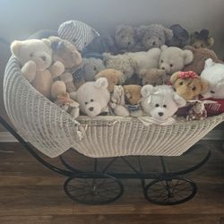 Antique White Wicker Stroller