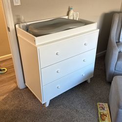 White 3 Drawer Baby Changing Table 