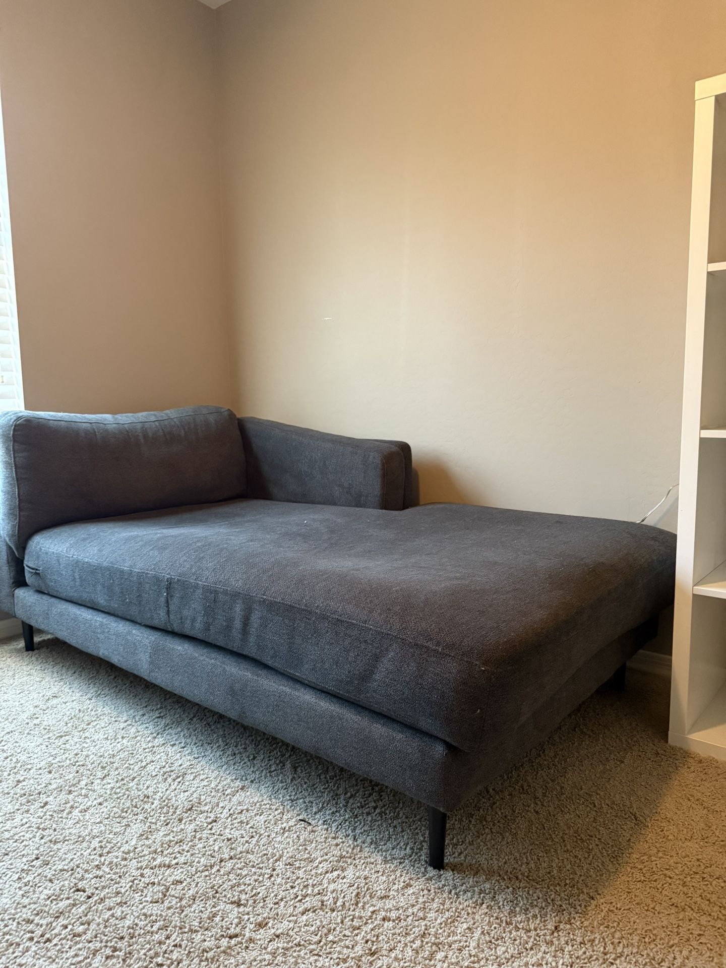 Living Spaces Dark Grey Chaise