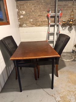 Wood Table with 2 Chairs