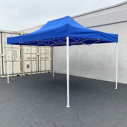 New $145 Heavy-Duty 10x15 FT Outdoor Ez Pop Up Canopy Party Tent Instant Shades w/ Carry Bag (White, Blue)