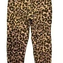 Reformation Braydon Leopard Print High Waist Moto Zip Pants | Size 4P
