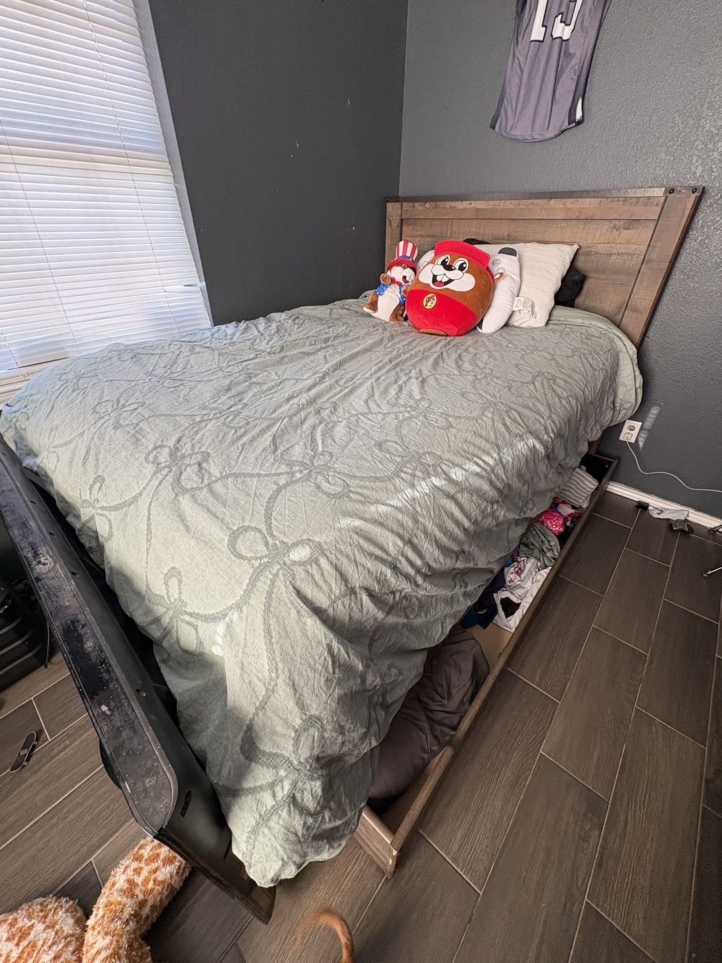 Full Size Bed-frame With Storage Mattress Not Include