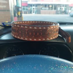 Genuine Leather Hand Tooled Justin Belt
