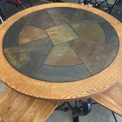 Pub Style Slate Table With 4 Chairs