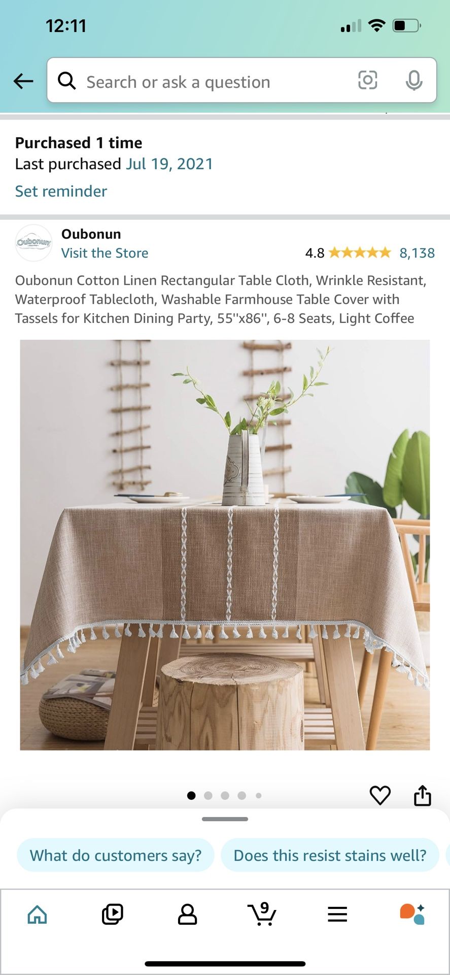 Set Of 5 NEW Unused Table Covers