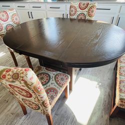 Dining Table with 4 chairs and a bench