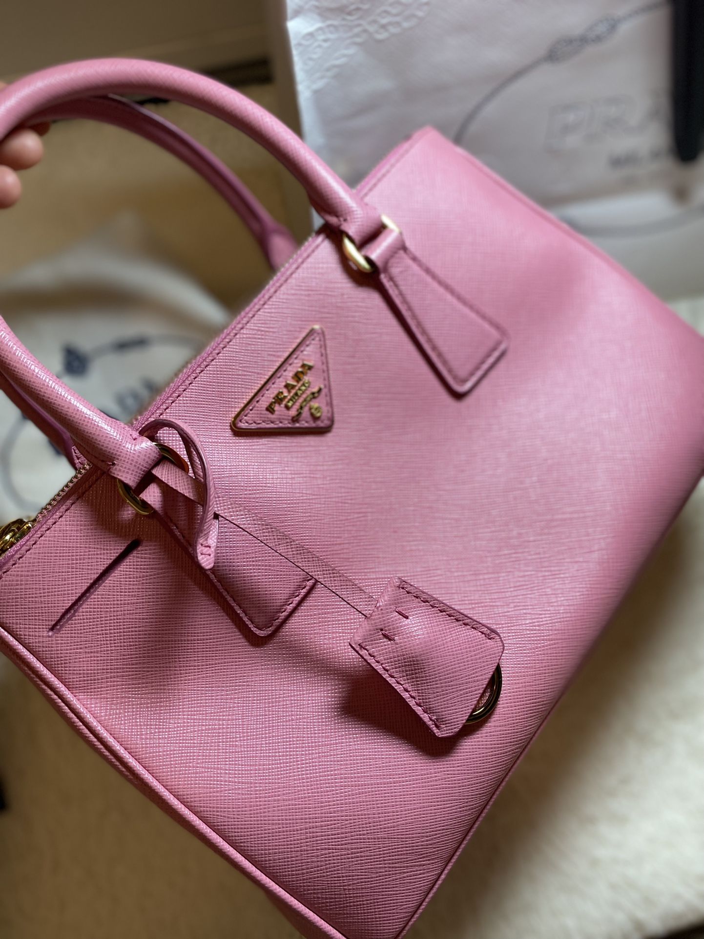 Prada Small Saffiano Leather Bag ( Pink Begonia)