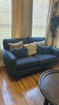 Grey and blue couches