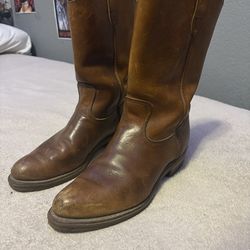 Texas Men’s Leather Motorcycle Western Riding Biker Soft Toe Boots 10 Vintage