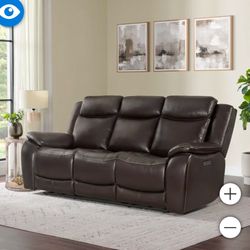 HARVEY LEATHER PWR SOFA 