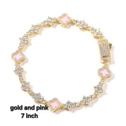 Women's Gold and Pink Bracelet