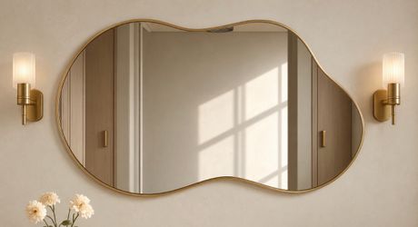 Gold Brushed Brass Wall Mirror