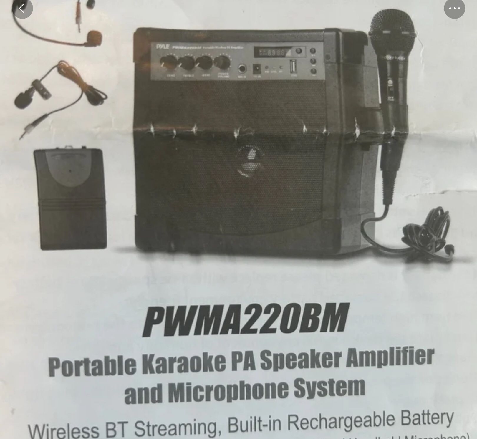 Pyle Portable Karaoke  PA  Speaker Amplifier & Microphone System