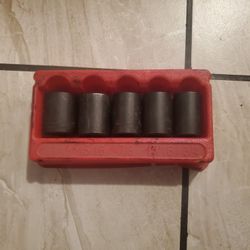Bluepoint By Snap On Tools 1/2 Drive Twist Impact Sockets 5pcs. Set 3/4 To 1"
