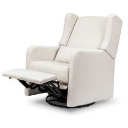 DaVinci Carter’s Arlo Swivel Rocker Recliner Chair - Cream Linin