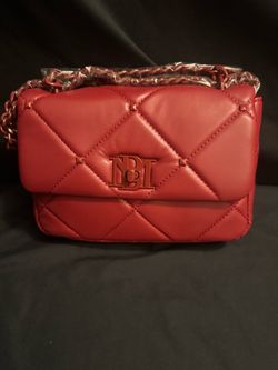 Badgley Mischka Red Quilted Crossbody Bag