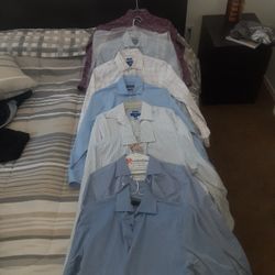 8 Mens Dress Shirts Small