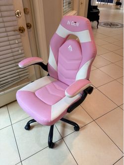 Pink & White Racing Style Desk Chair
