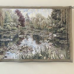 Belgian Tapestry: Tranquil Garden/Water Setting