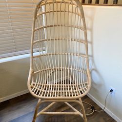 Large Boho Bamboo Wicker Egg Chair 