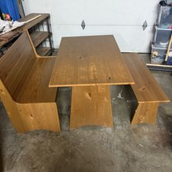Kitchen Table Set with 2 Benches