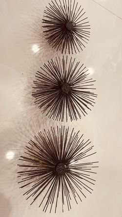 Metal Starburst Wall Art Set of 3