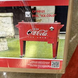 Coca Cola 80 QT Rolling Cooler - Red