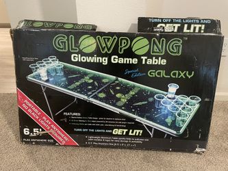 GlowPong Special Edition Galaxy Glowing Game Table – Rare 6.5 ft