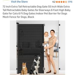 72” Extra Tall Retractable Pet or Kid Door Gate