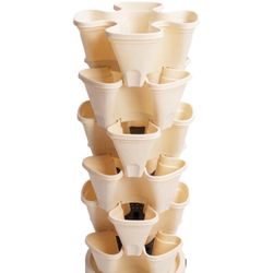 Vertical Stackable Garden Planter with Wheels – 5 Tier Strawberry / Flower Pot Tower